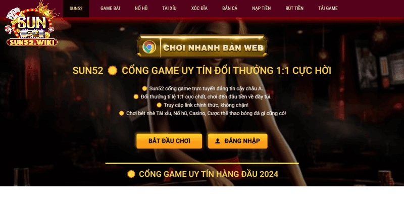 Bước 1: Đến trang chủ Sun52